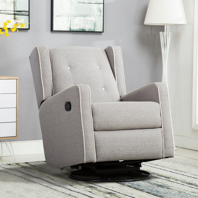 Gray swivel outlet rocker recliner